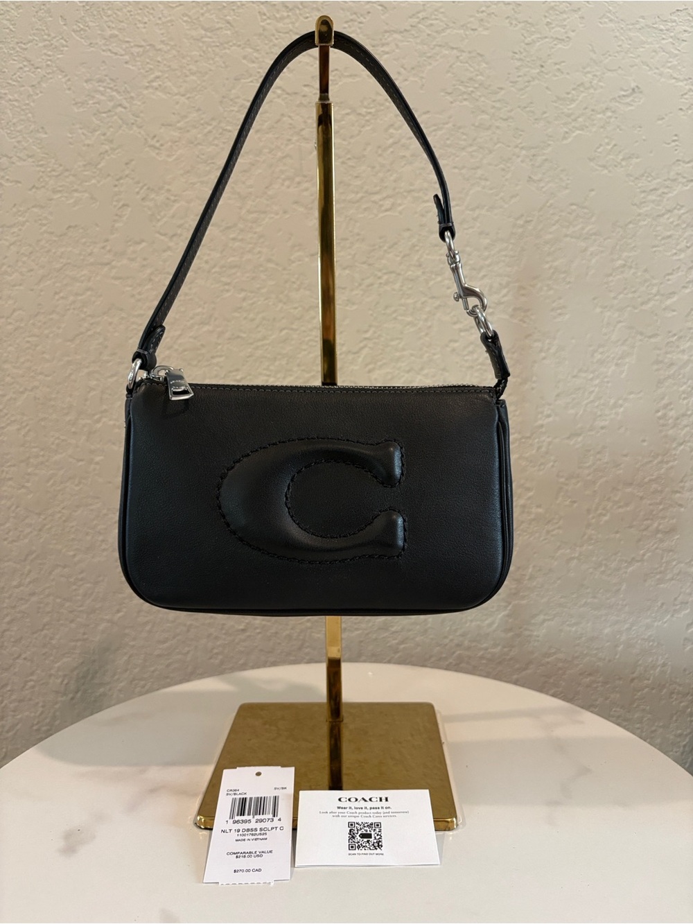 Coach Black Leather Nolita 19 Shoulder Bag NWT